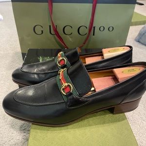 Gucci Mens Sz 13 Leather Upper and Sole Moccasi Quebec Calf - Black